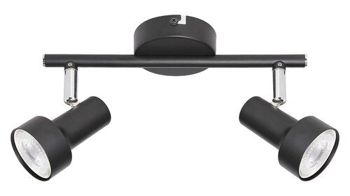 Spot Konrad, negru, 2xGU10, IP20, Rabalux, 5323