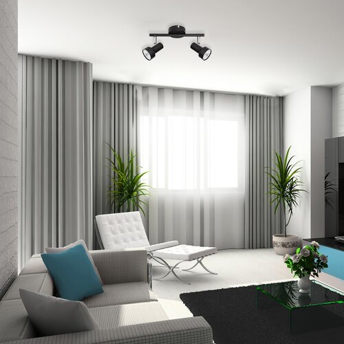 Spot Konrad, negru, 2xGU10, IP20, Rabalux, 5323