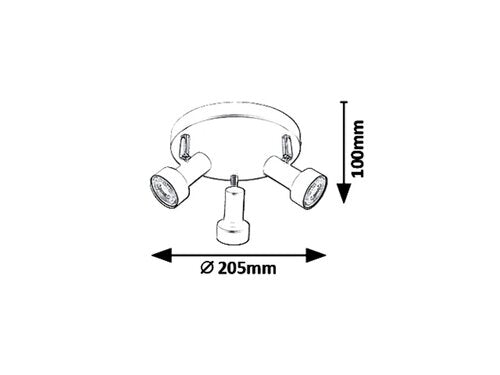 Spot Konrad, negru, GU10 3x 50W, Rabalux 5324