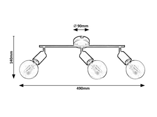 Spot Lamar, negru mat, E27 3x 40W, Rabalux 3988