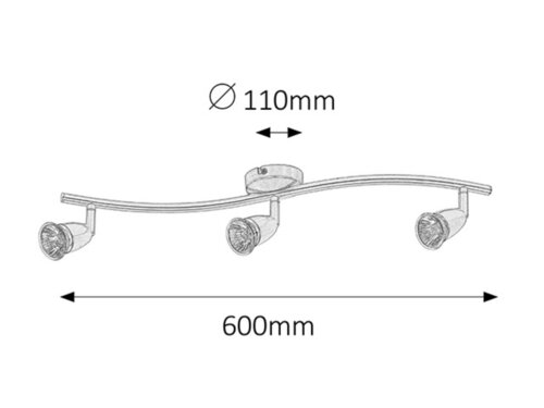 Spot Norman, crom satin, GU10 3x 50W, Rabalux 5993