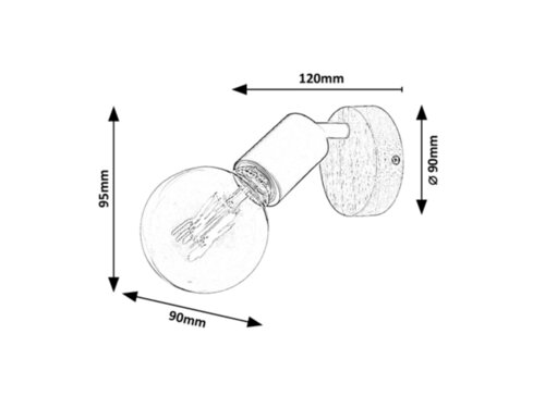 Spot Pablo, negru mat, 1xE27, Rabalux 3976