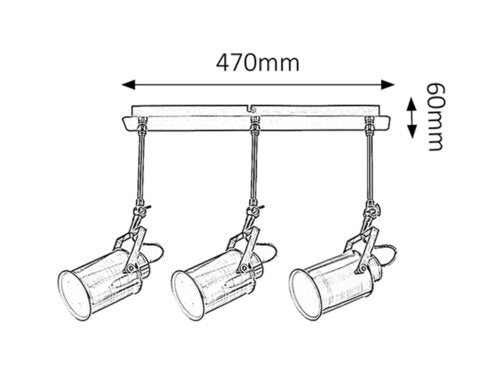 Spot Peter, bronz antichizat, E27 3x 60W, Rabalux 5983