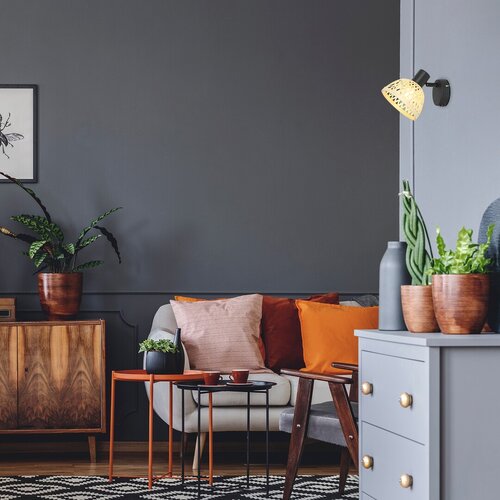 Spot Rattan, negru mat, 1xE14 , Rabalux 3133