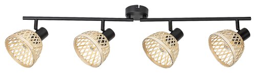 Spot Rattan, negru mat, 4xE14, Rabalux 3136