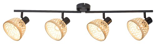 Spot Rattan, negru mat, 4xE14, Rabalux 3136
