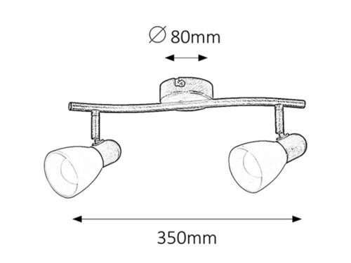 Aplica/Plafoniera Soma, maro antic, 2xE14, IP20, Rabalux, 6592