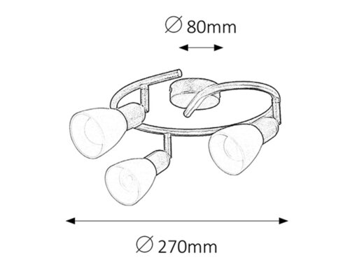 Spot Soma, maro antic, E14 3x 40W, Rabalux 6593