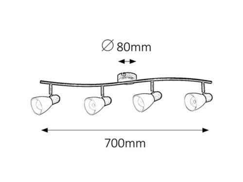 Spot Soma, maro antic, E14 4x 40W, Rabalux 6594
