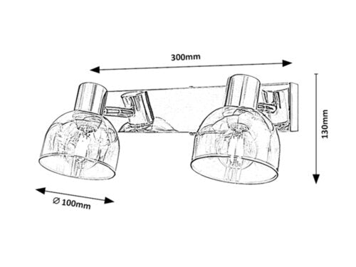 Spot Tarien, crom, E14 2x 40W, Rabalux 3249