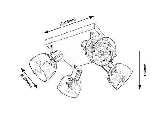 Spot Tarien, crom, 4xE14 , Rabalux 3250
