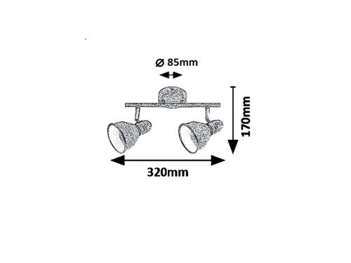 Spot Thelma, argintiu antic, E14 2x 40W, Rabalux 5387