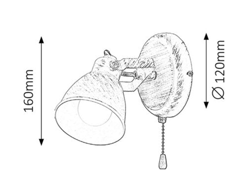 Spot Vivienne, alb antichizat, E14 1x 15W, Rabalux 5966