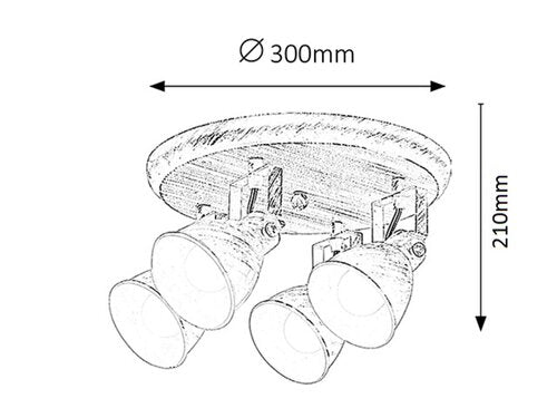 Spot Vivienne, alb antichizat,4X E14 , Rabalux 5969