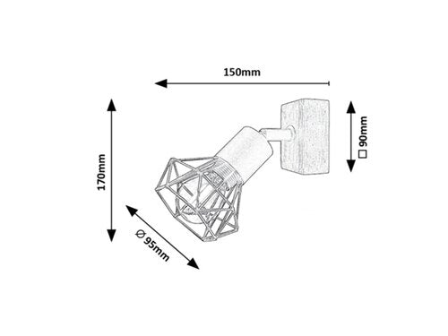 Spot Zeus, stejar, E14 1x 40W, Rabalux 3137