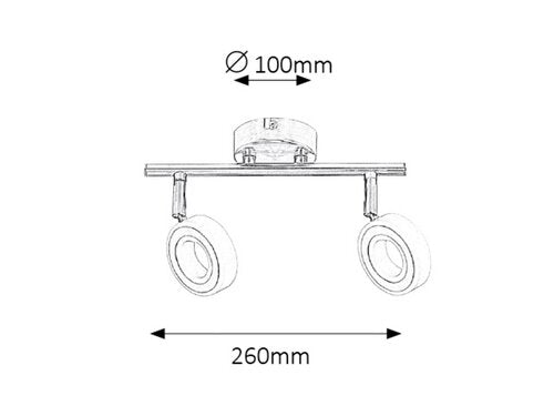 Spot Zora, crom, LED 2x 4, 5, 800lm, 4000K, Rabalux 5940