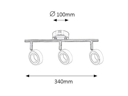 Spot Zora, crom, 1200lm, LED 3x 4, 5W, 4000K, Rabalux 5941