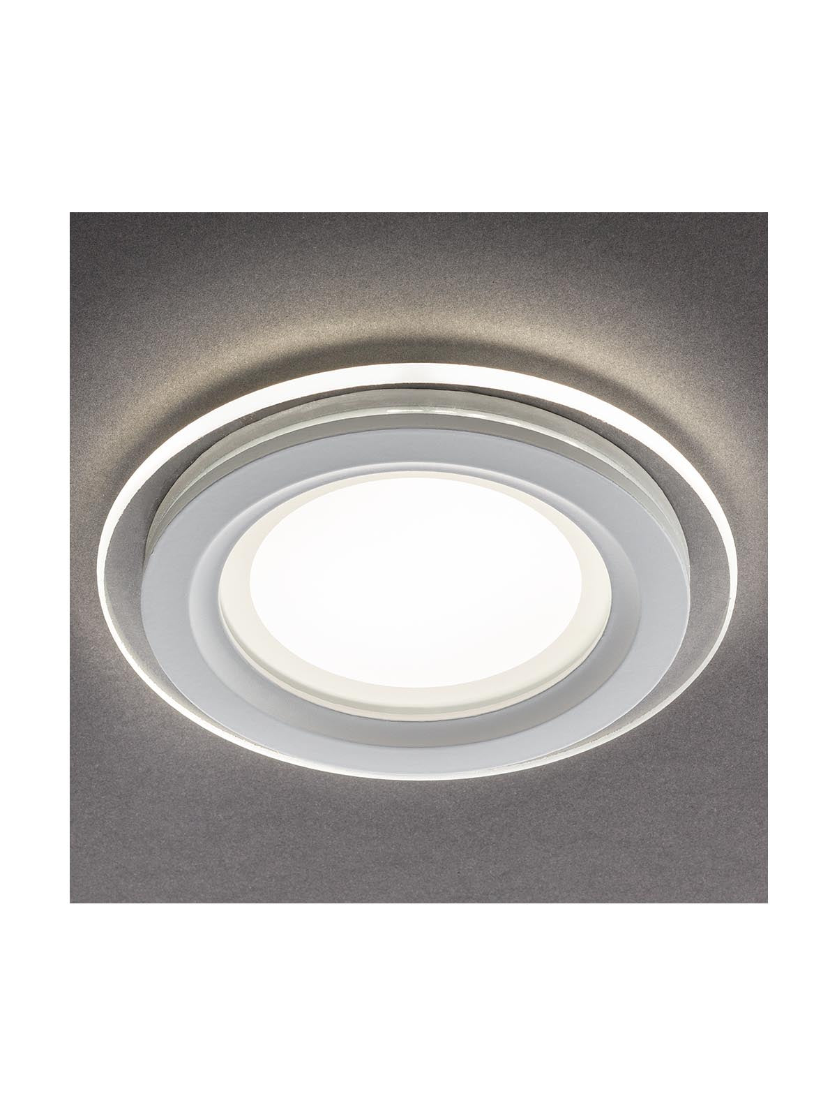 Spot incastrat ST 205 LED, alb cu rama sticla, LED 5W, 4000K, 320 lm, Smarter 70357