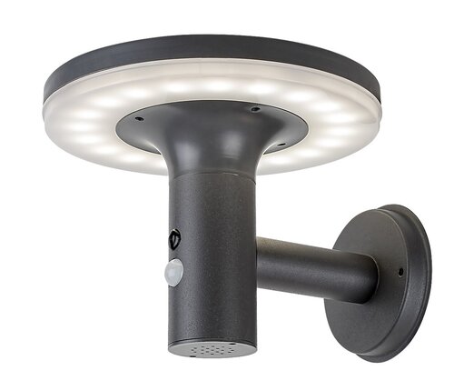 Aplica LED exterior solara cu senzor Alaska, antracit, 10W, 250lm, 4000K, IP44, Rabalux, 77017