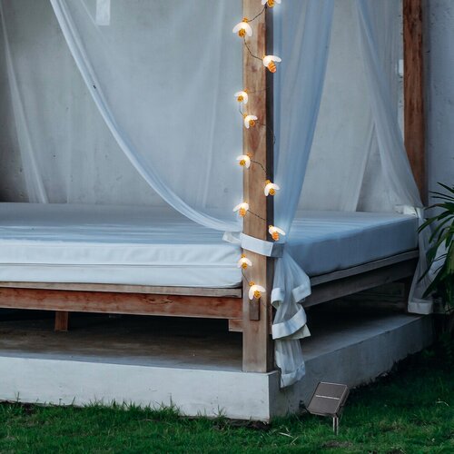 Ghirlanda LED exterior solara Bobus, negru, 0.06W, 3lm, 2700K, L.3,8m, IP44, Rabalux, 77002