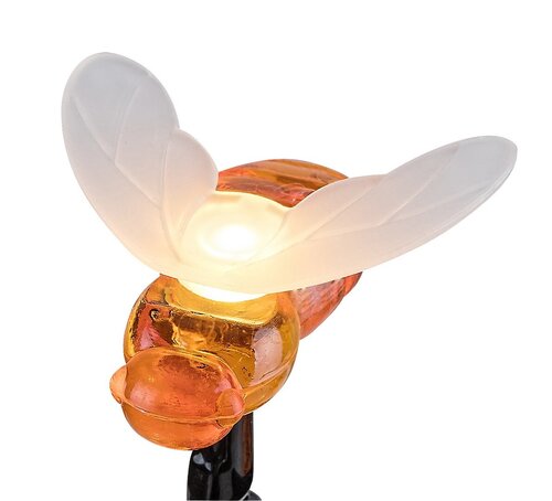 Ghirlanda LED exterior solara Bobus, negru, 0.06W, 3lm, 2700K, L.3,8m, IP44, Rabalux, 77002