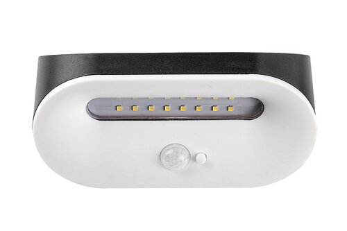 Aplica LED exterior solara cu senzor Brezno, negru, 3.2W, 145lm, 4000K, IP44, Rabalux, 77006