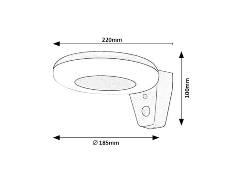 Aplica LED exterior solara cu senzor Certovo, negru, 4W, 360lm, 4000K, IP44, Rabalux, 77010