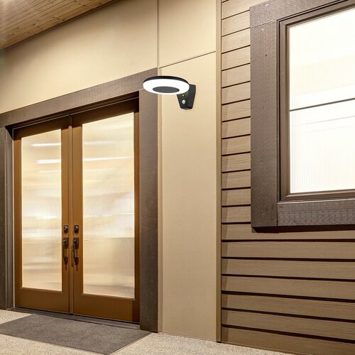 Aplica LED exterior solara cu senzor Certovo, negru, 4W, 360lm, 4000K, IP44, Rabalux, 77010