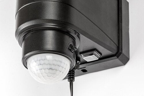 Aplica LED exterior solara cu senzor Dojran, negru, 5W, 500lm, 4000K, IP44, Rabalux, 77021