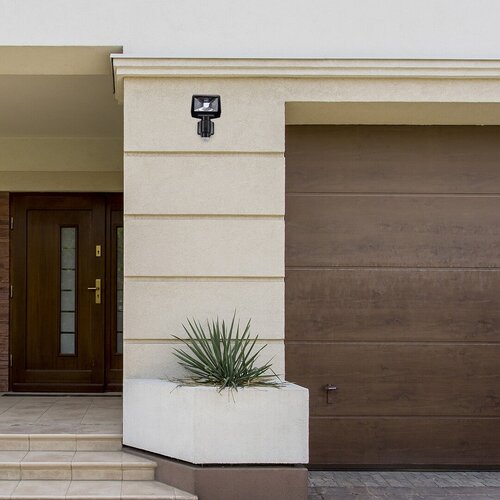 Aplica LED exterior solara cu senzor Dojran, negru, 5W, 500lm, 4000K, IP44, Rabalux, 77021