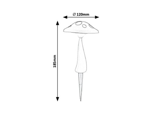 Lampa LED exterior solara Funghetto, alb/rosu, 0,06W, 4000K, IP44, Rabalux 7877