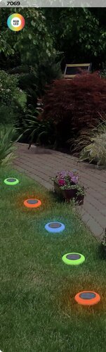 Lampa LED exterior solara Haiti, negru, 0.6W, 10lm, RGB, IP65, Rabalux, 7069