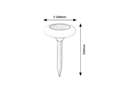 Lampa LED exterior solara Haiti, negru, 0.6W, 10lm, RGB, IP65, Rabalux, 7069