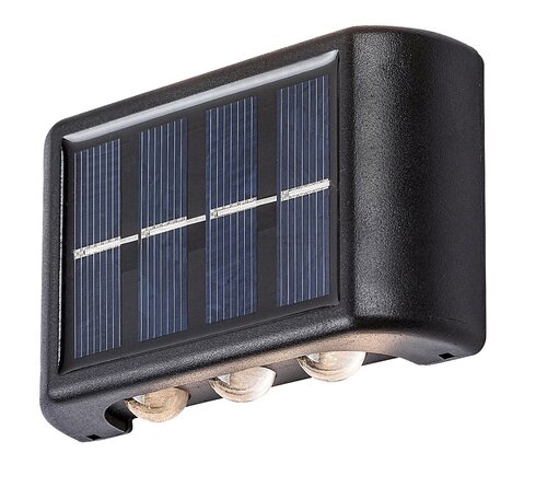 Aplica LED exterior solara Kangton, negru, 1.2W, 8lm, 3000K, IP44, Rabalux, 77024