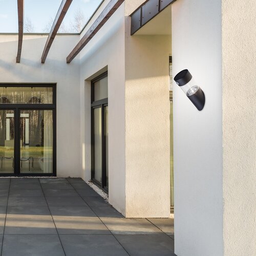 Aplica LED exterior solara cu senzor Kapuas, negru, 1.5W, 100lm, 4000K, IP44, Rabalux, 77015