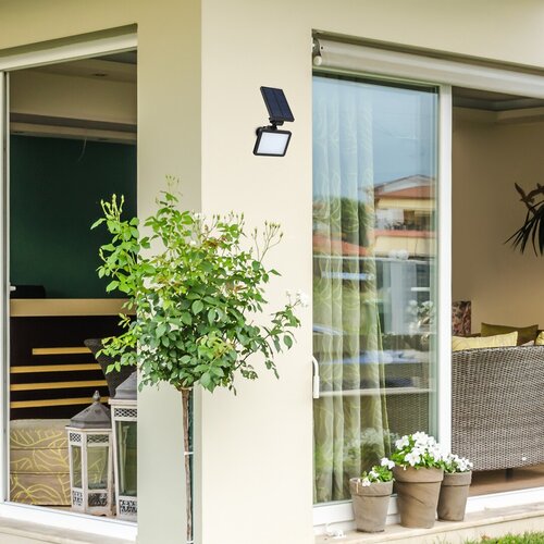 Lampa LED exterior solara Kelna, negru, 9.6W, 200lm, 4000K, IP44, Rabalux, 77011