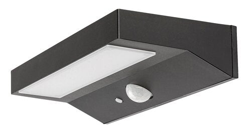 Aplica LED exterior solara cu senzor Korana, negru, 6W, 450lm, 4000K, IP44, Rabalux, 77023