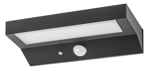 Aplica LED exterior solara cu senzor Korana, negru, 6W, 450lm, 4000K, IP44, Rabalux, 77023