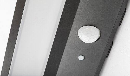 Aplica LED exterior solara cu senzor Korana, negru, 6W, 450lm, 4000K, IP44, Rabalux, 77023