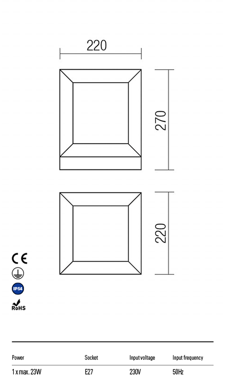 Stalp exterior Landmark gri inchis, E27 1x max. 23W, IP54, Redo 9170