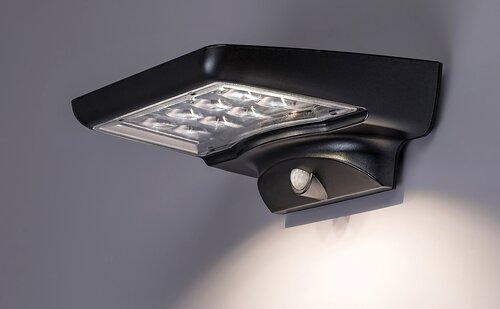 Aplica LED exterior solara cu senzor Moselle, negru, 4W, 300lm, 4000K, IP44, Rabalux, 77014