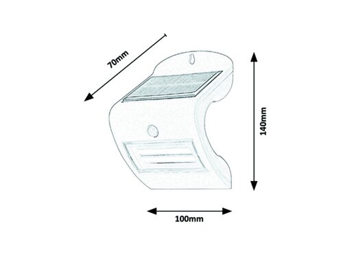 Aplica LED exterior solara cu senzor Opava, alb, 2W, 115lm, 4000K, IP44, Rabalux, 7970