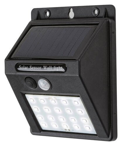 Aplica LED exterior solara cu senzor Ostrava, negru, 1.3W, 100lm, 4000K, IP44, Rabalux, 7880