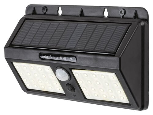 Aplica LED exterior solara cu senzor Ostrava, negru, 2.4W, 225lm, 4000K, IP44, Rabalux, 7881