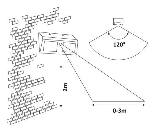 Aplica LED exterior solara cu senzor Ostrava, negru, 2.4W, 225lm, 4000K, IP44, Rabalux, 7881