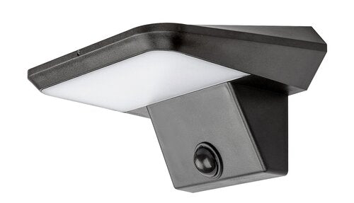 Aplica LED exterior solara cu senzor Qesa, negru, 10W, 460lm, 4000K, IP44, Rabalux, 77005