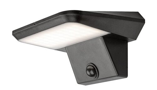 Aplica LED exterior solara cu senzor Qesa, negru, 10W, 460lm, 4000K, IP44, Rabalux, 77005