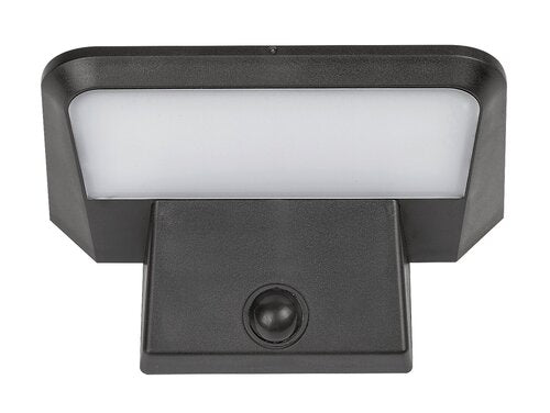 Aplica LED exterior solara cu senzor Qesa, negru, 10W, 460lm, 4000K, IP44, Rabalux, 77005