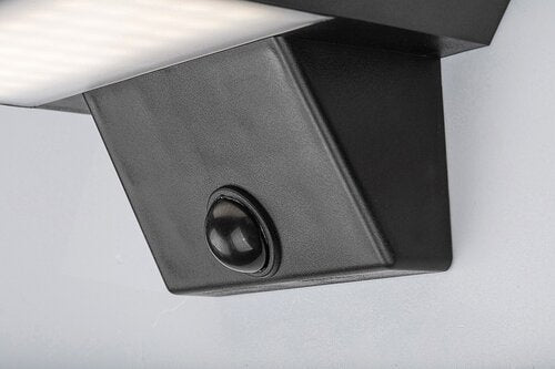 Aplica LED exterior solara cu senzor Qesa, negru, 10W, 460lm, 4000K, IP44, Rabalux, 77005