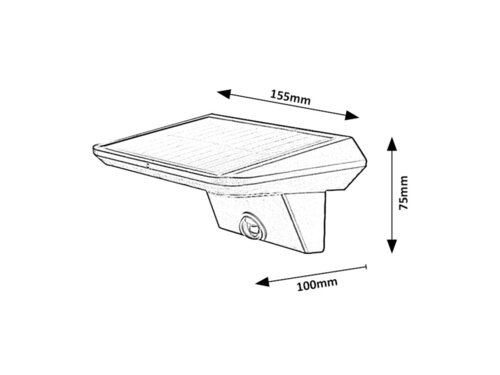 Aplica LED exterior solara cu senzor Qesa, negru, 10W, 460lm, 4000K, IP44, Rabalux, 77005